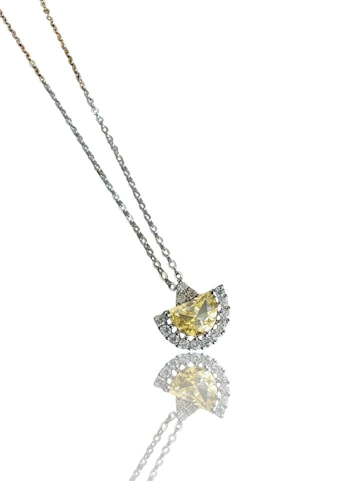 Sitrine Yarım Ay Kolye